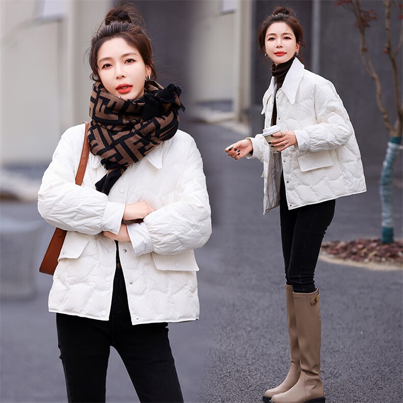 轻薄羽绒服女短款2022冬季新款时尚潮流小个子90白鸭绒外套现货！,女装羽绒服,一安秀
