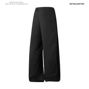 垂感阔腿西装裤cleanfit高级感直筒休闲长裤504-K868-P40控68图片