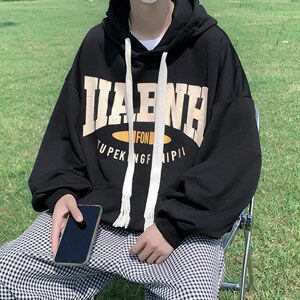 美式连帽卫衣男秋季潮ins潮牌港风小众外套高街宽松上衣WY802-P36图片