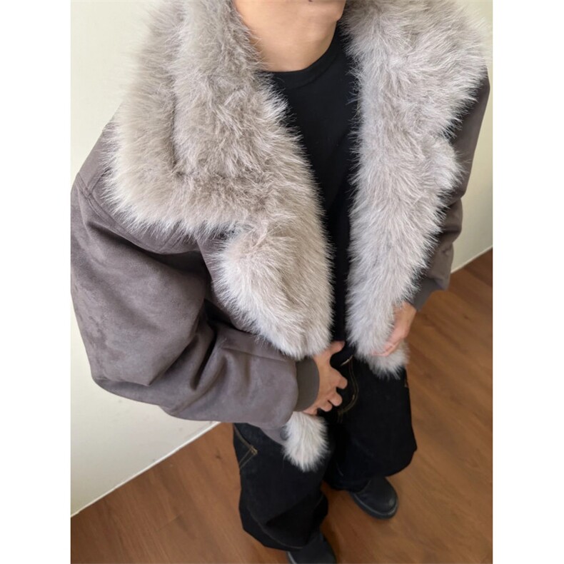 网图美潮麂皮绒座山雕棉服外套W1852,男装棉衣,电商B350