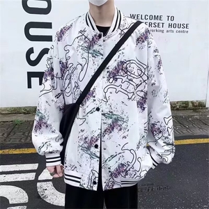 春秋季外套男韩版潮流棒球服修身夹克褂子帅气春秋款上衣休闲男装图片