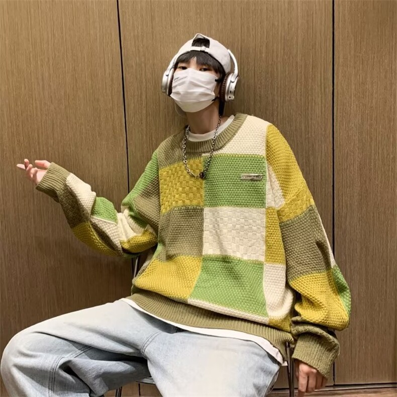 美式圆领毛衣男慵懒风休闲针织衫M7031P55,男装针织衫/毛衣,星座1116-2