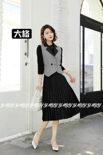 现货秋季新款连衣裙两件套，女装连衣裙，依美依缘