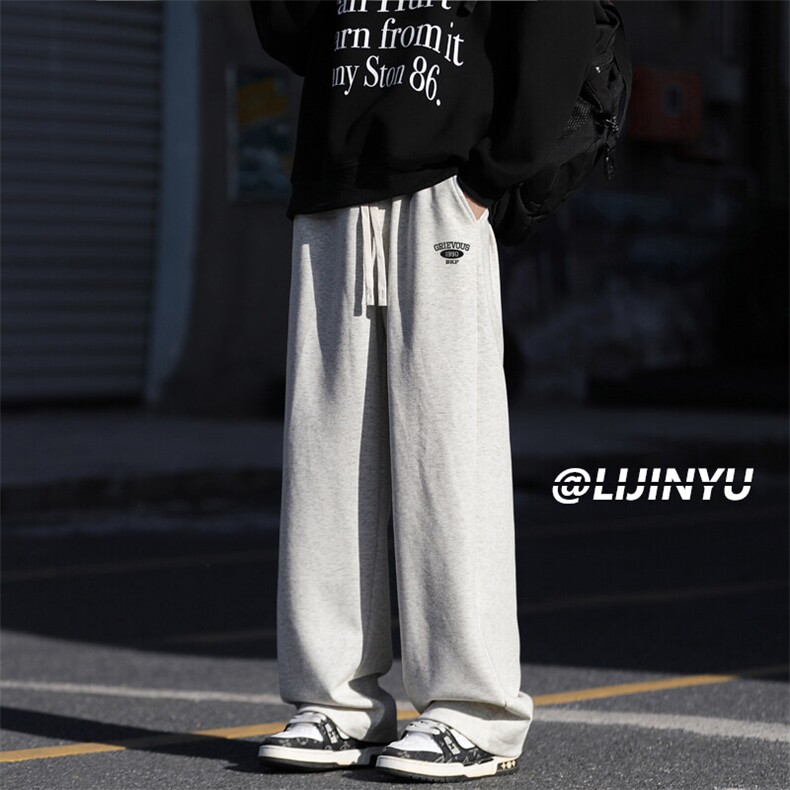 直筒裤子秋冬季加绒加厚卫裤宽松潮牌WK81-1常规特批27加绒特批32，男装休闲裤，星座718-1