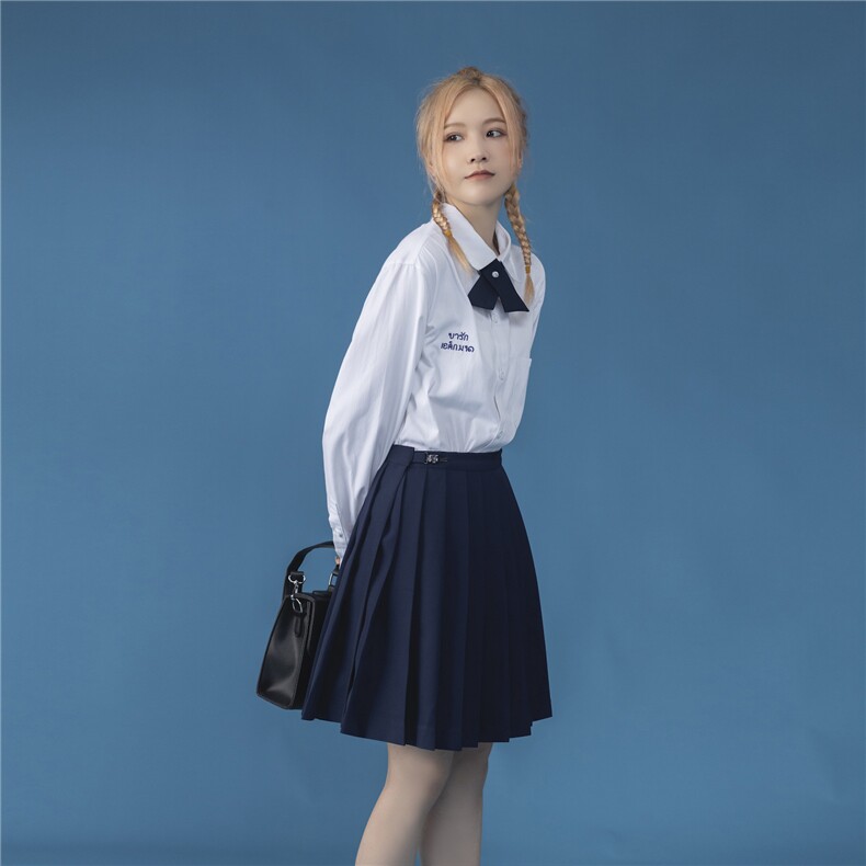 中性风送蝴蝶结C316 CS675 P58 泰校服长袖衬衫JK制服校服班服图片
