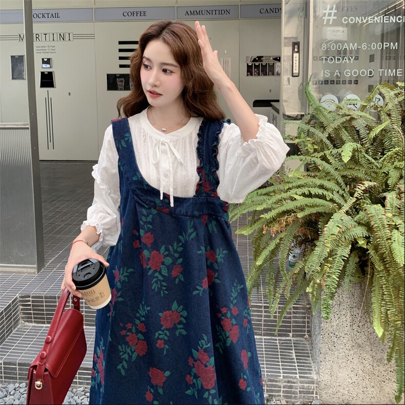 新品色织牛仔面料叠穿2件套装5592-P185-K298,女装连衣裙,2C275