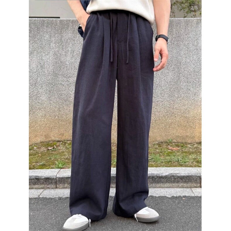 亚麻直筒男士阔腿裤韩系通勤cleanfit穿搭K06041P50，男装休闲裤，星座1004（原星座815-3）