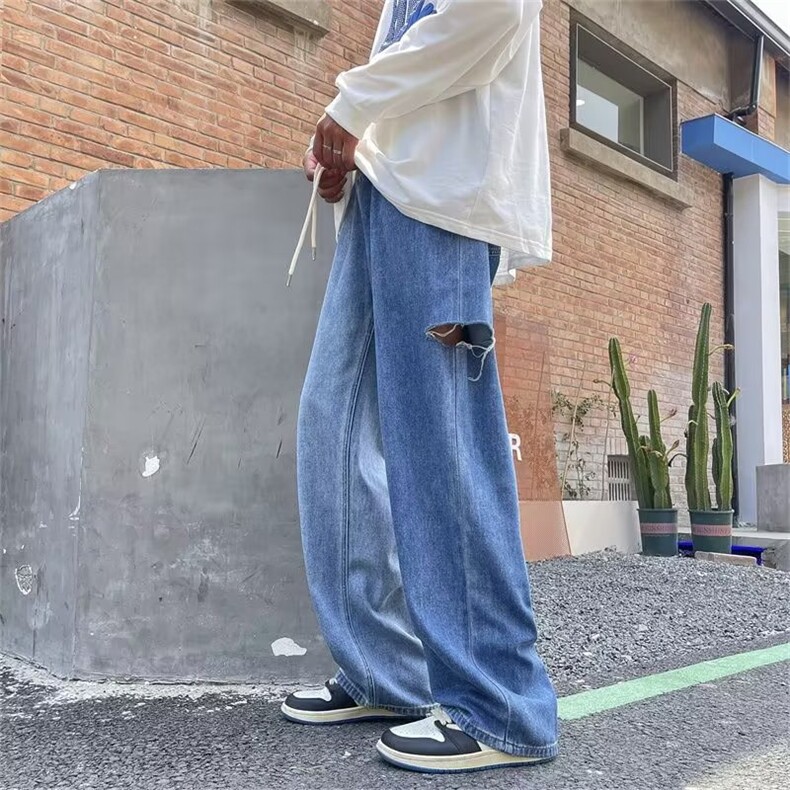 牛仔裤男秋季潮大码休闲裤子高街N5044P40,男装牛仔裤,星座1116-2