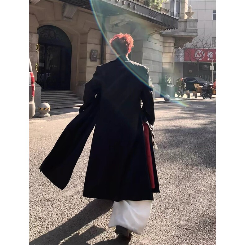 【现货】长款秋冬毛呢大衣宽松高级感外套DY05026P125,男装毛呢大衣,星座1004（原星座815-3）