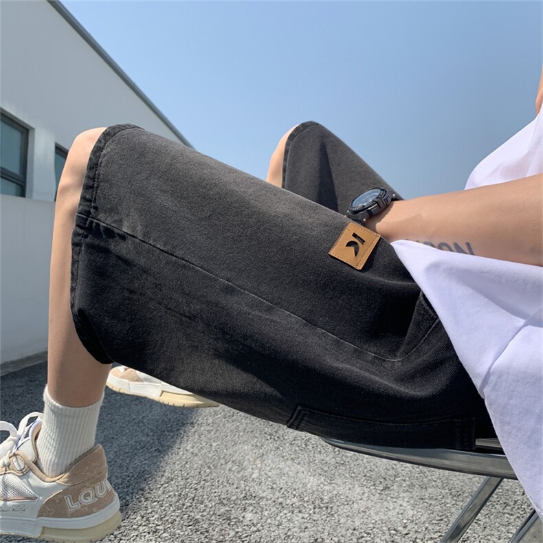 抖音得物品质男士五分裤潮流休闲水洗牛仔短裤NZ2021-P35限58，男装牛仔裤，星座1103