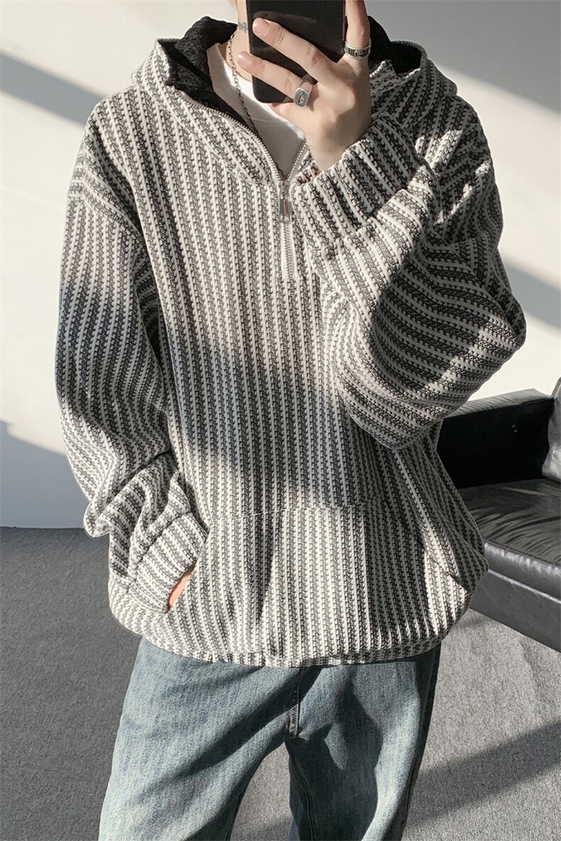 WY10183-特P52加绒特P62雪尼尔撞色连帽卫衣鱼骨纹重磅大码外套,女装短外套,电商A059
