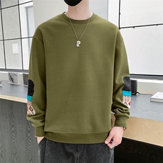 M-8XL秋季大码胖男生时尚休闲圆领拼接印花卫衣男49，男装卫衣，星座209