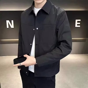 春秋新款男士翻领夹克潮流百搭工装外套休闲上衣服JK71-P53
