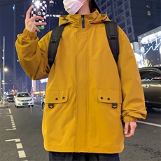 新款连帽冲锋衣夹克男山港风潮流宽松休闲外套A238-JK2305-P68，男装夹克，星座717