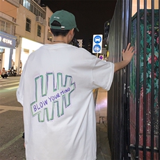 港风短袖t恤男夏季ins潮牌休闲百搭韩版潮流五分袖上衣TX692-P28，男装T恤，星座1008
