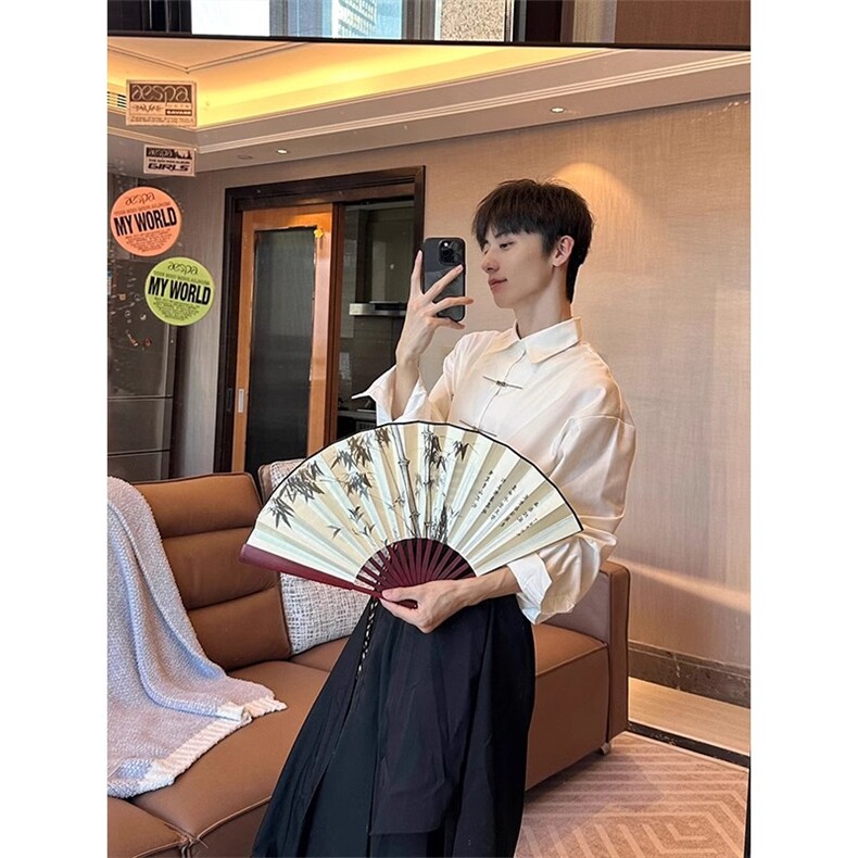 新中式男装风衬衫上衣高级感汉服衬衣汉元素唐装C694-P5,男装衬衫,星座1007（原301D）