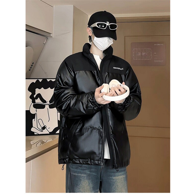 冬季男士皮棉衣加厚立领皮衣棉服棉袄潮流外套男装A266-P01-P80，男装皮衣，电商A266