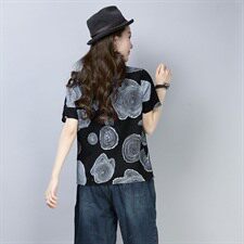 T恤2021年春季短袖宽松百搭舒适气质圆领甜美，女装T恤，小林双子