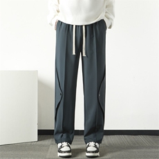 垂感解构休闲小西裤男士春秋薄款痞帅宽松直筒阔腿长裤VS302，男装西裤，星座1116A-2（原606A-1）