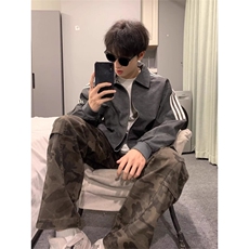 条纹pu皮衣夹克潮男春秋复古痞帅机车服三条杠翻领外套JHT116，男装皮衣，星座1116A（原606A-3）