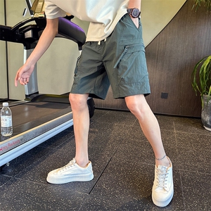 美式复古夏季透气速干工装短裤男纯色冰丝薄款休闲五分裤D920图片