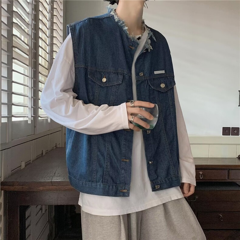 男秋季新款夹克背心牛仔个性外套马甲B8005P42,男装背心/马甲,星座1116-2
