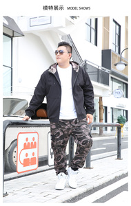 加肥加大码男连帽夹克刺绣外套5032-1_9023（M-4XLP65 5XL-9XLP75图片
