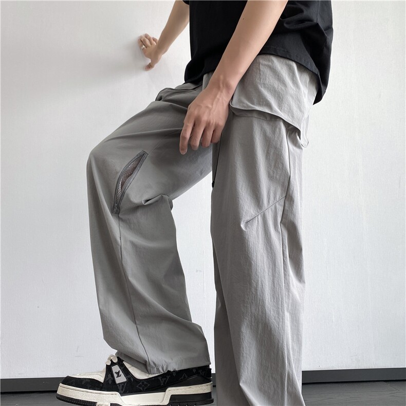 抖音品质夏季新款自带腰带透气宽松休闲裤B315-K24229-特p40控78,男装休闲裤,电商B315