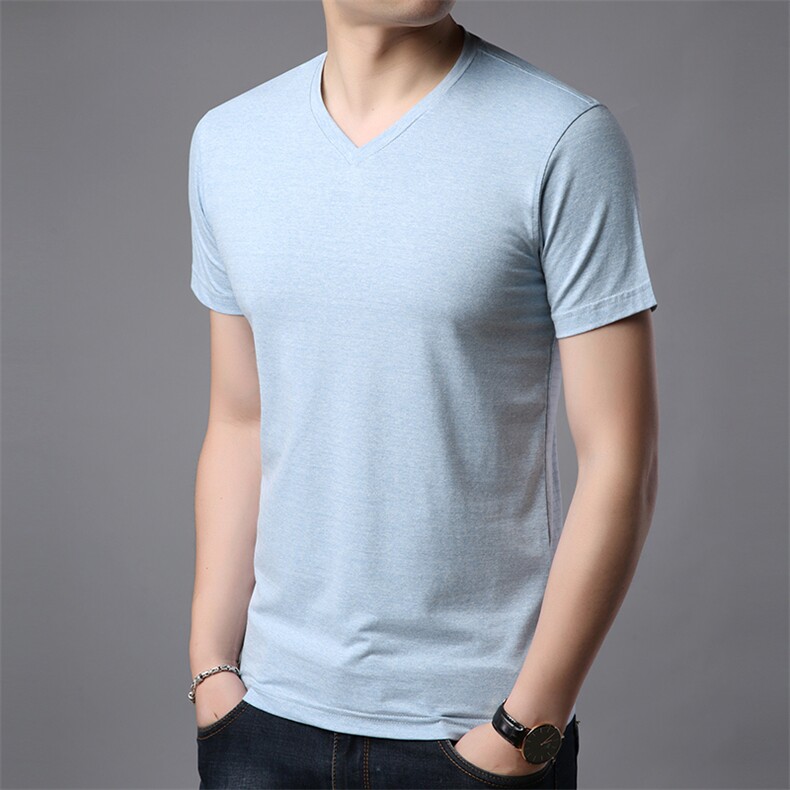 GA7288 2021夏季新款T恤衫男短袖V领图片