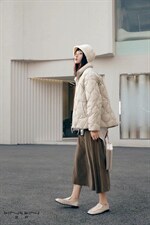 轻薄压纹呼吸防水面料羽绒，其它，DINGOIN 定芹