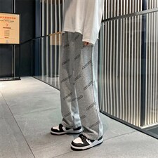 字母裤子男韩版潮流ins潮牌情侣运动裤宽松束脚休闲裤男k3190-p35图片