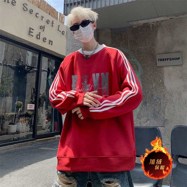 抖音得物高品质重磅全棉二开支持退换360克宽松织带圆领卫衣0509,男装卫衣,电商A486