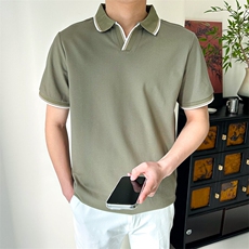 夏季短袖男生翻领短袖polo衫V领简约百搭B9255-P50，男装Polo衫，星座1012-1