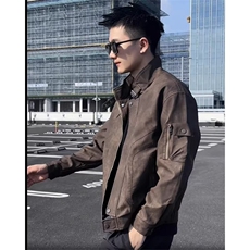 男装春秋季立领工作服皮夹克男装2026新款休闲短皮夹克Y7321，男装夹克，星座601-1
