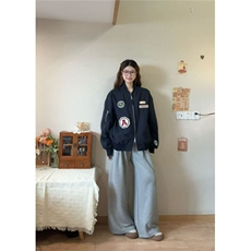 网图美式棒球领夹克复古徽章设计高街宽松显瘦外套YY803-特P41，男装夹克，电商C216