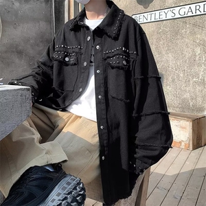 牛仔外套男韩版潮流高街帅个性2023春秋新款ins宽松夹克W4710-P60图片