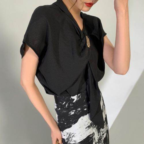 现货夏装天丝金属扣上衣，女装，M&VC