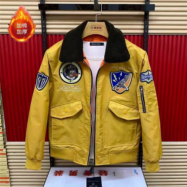 (网图)毛翻领机车棉服欧洲站潮流防寒棉衣保暖313B-JK5640-P135,男装棉衣,星座313B