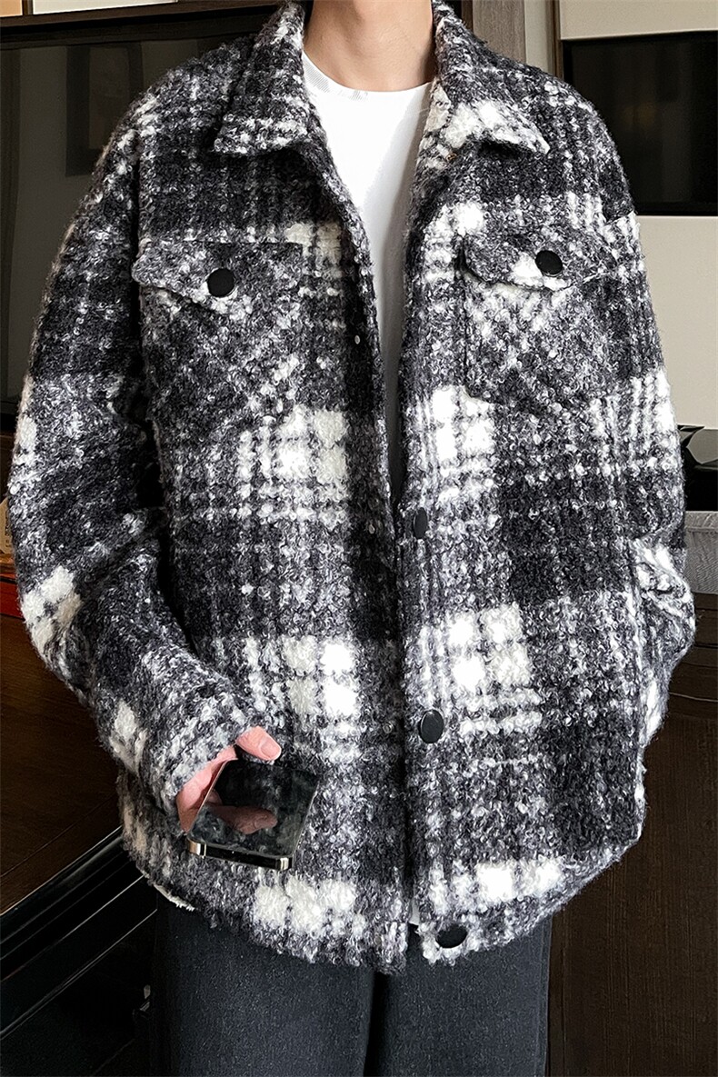 秋季新款男士格子夹克韩版简约外套上衣服A071-JK111-P125,男装夹克,电商A071