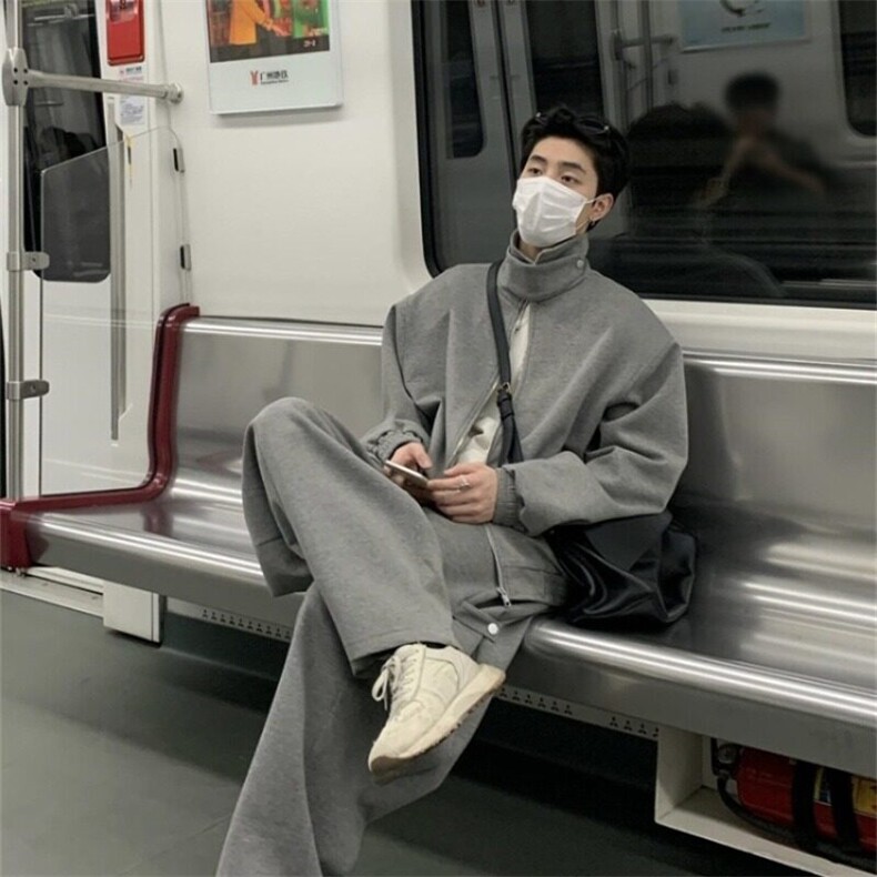 【有货】D8892-P85垫肩短款外套男春秋美式高级感男立领机车夹克,男装夹克,星座603-2