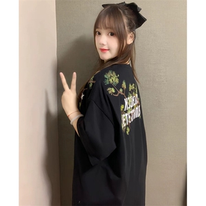 万针全刺绣工艺抖音得物高品质260克重磅纯棉双纱美式高街短袖T恤图片