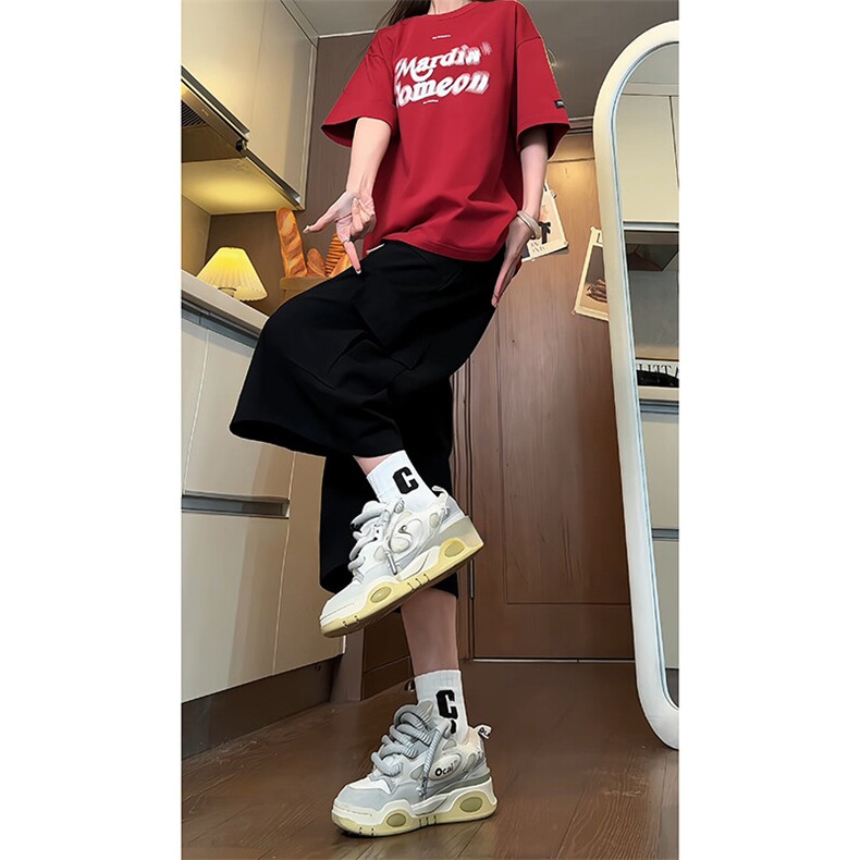夏季新款美式高街2025工装七分裤男多口袋阔腿裤子-A2018TP45控68,男装牛仔裤,电商B241