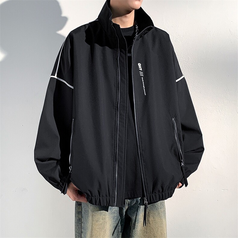 休闲拉链夹克情侣冲锋衣防风衣连帽外套JK452p65,男装夹克,电商D315