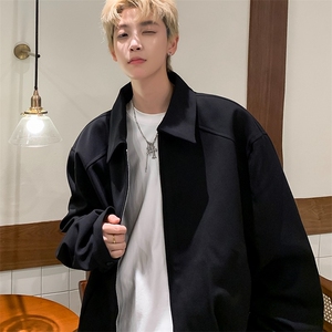 烟紫色夹克男cleanfit外套翻领纯色立体剪裁复古时髦潮Y161/P62图片