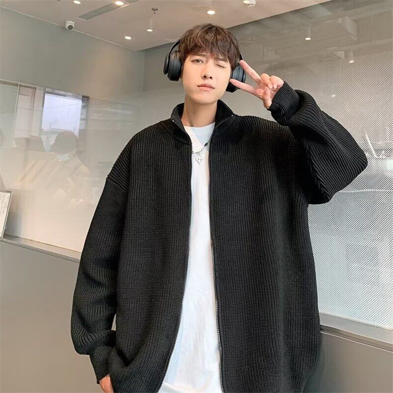 秋冬开衫毛衣男外穿宽松休闲ins潮牌港风潮流针织外套MZ528-P56,男装针织衫/毛衣,星座412-3