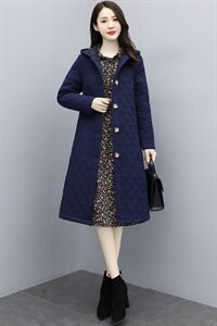 2020年冬季时尚潮流棉麻外套+碎花连衣裙两件套图片