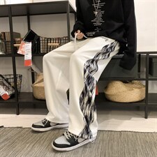 2024春新款 港风 元素拼接 抽绳束脚休闲运动裤 KZ02-P55控79图片