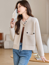 时尚减龄针织开衫女春装2025新款设计感好看别致休闲百搭毛衣外套，女装针织衫/毛衣，韩然一族