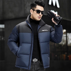 90%白鸭绒中年羽绒服夹克男士立领青年面包服羽绒服外套大衣，男装夹克，钱塘723