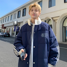 ！2025冬季新款男士潮牌撞色立领棉衣百搭棉服外套MY201特P80，男装棉衣，电商B220